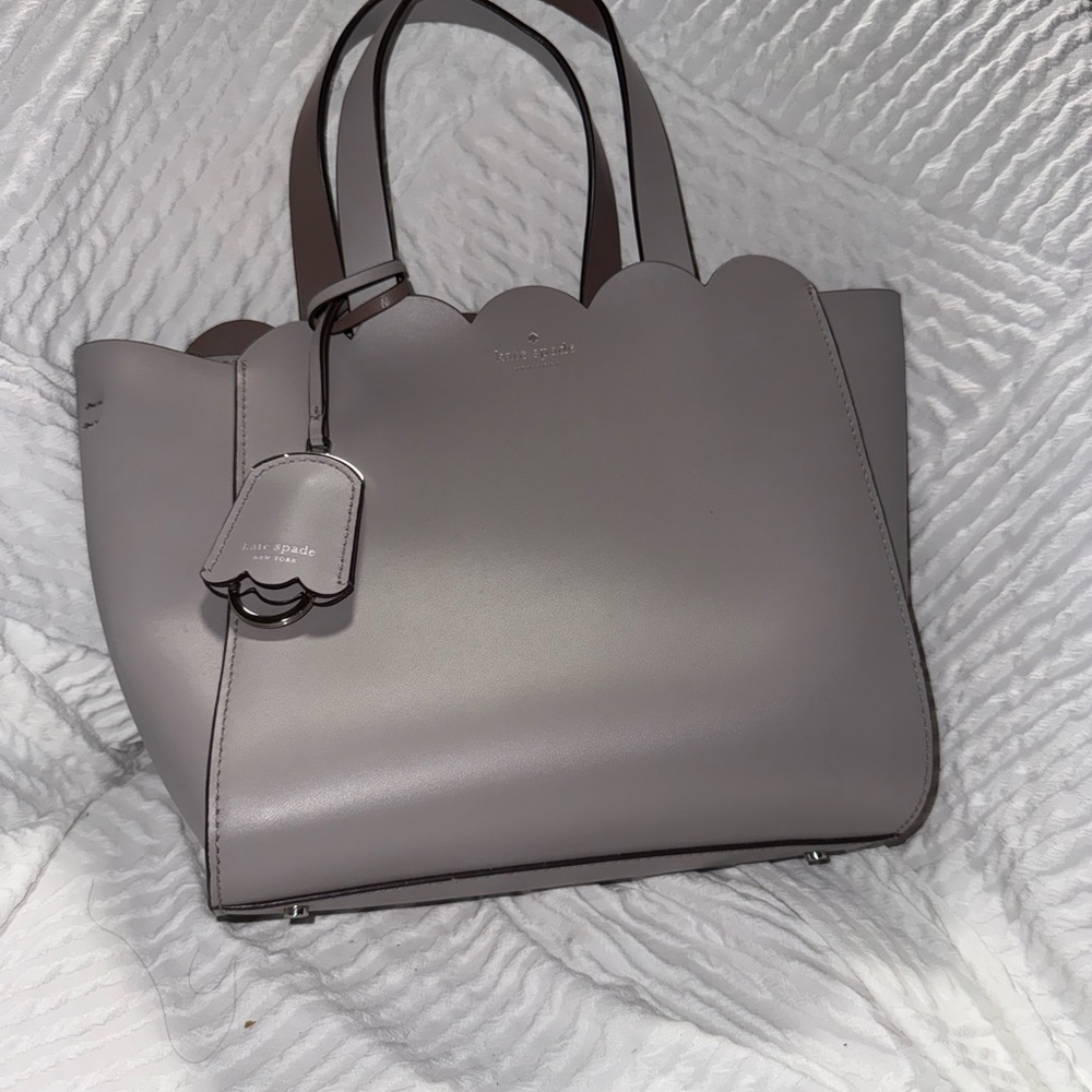 Kate Spade Scalloped Edge Gray Tote